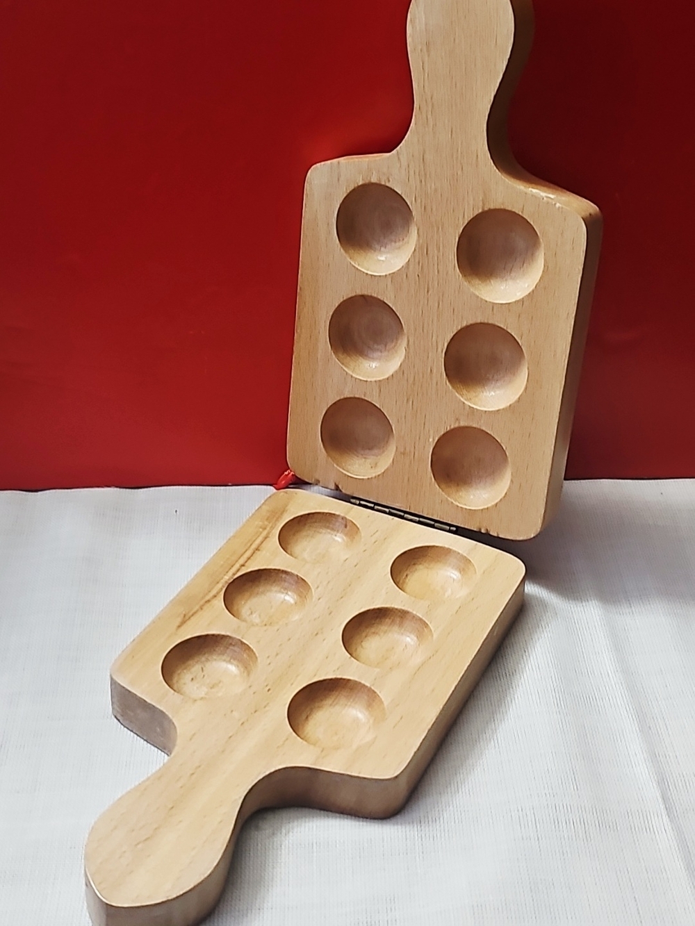Natural Wood Meatball Press / Takoyaki Mold with Handles - Light Wood